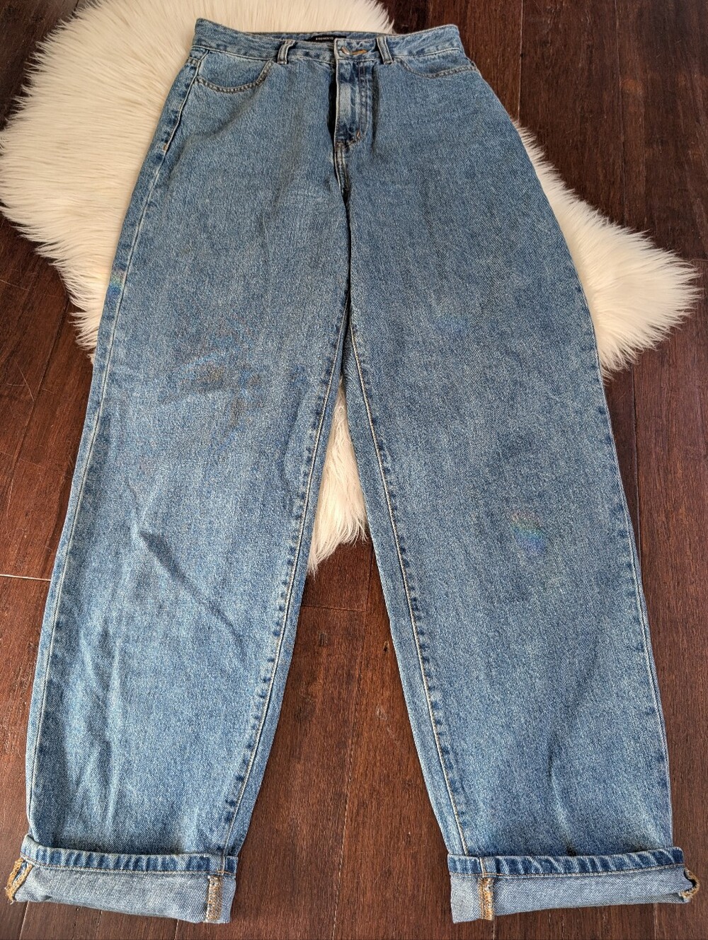 Amomento Jeans am23fww01dn Mid Blue Size 1 4-6 Tapered Barrell Style Jeans